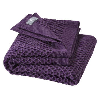 Disana Waben-Strickdecke, 80x100 cm, Aubergine