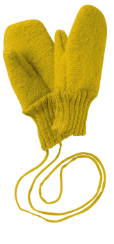 Einzelstücke Bordeaux/Lagoon/Curry: Disana Walk-Handschuhe / Fäustlinge mit Band