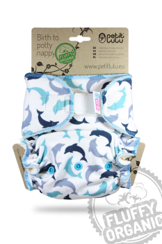 Petit Lulu "Fluffy Organic" Nachtwindel / Maxi-Windel ab 7kg, Klettverschluss