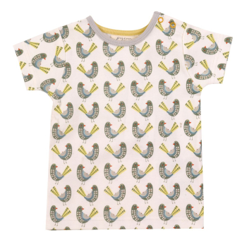 Nur noch Gr. 116-128: T-Shirt Pigeon Organics mit Vögel-Druck Grün