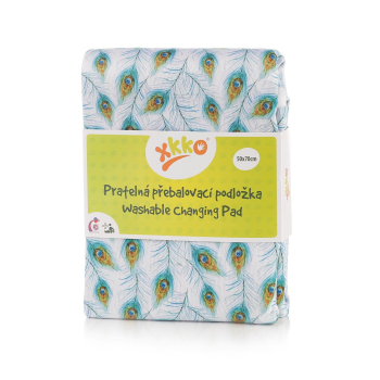 Xkko Wickelunterlage PUL/Bambusviskose "Pfauenfedern"