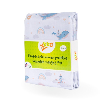 Xkko Wickelunterlage PUL/Bambusviskose "Sky Whale"