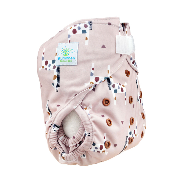 Blümchen OneSize (4-16 kg) Überhose, KLETT, doppelte Beinbündchen, PUL