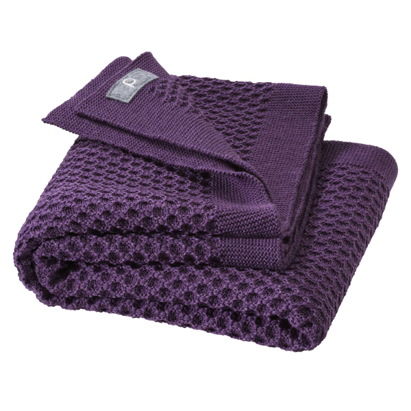 Disana Waben-Strickdecke, 80x100 cm, Aubergine
