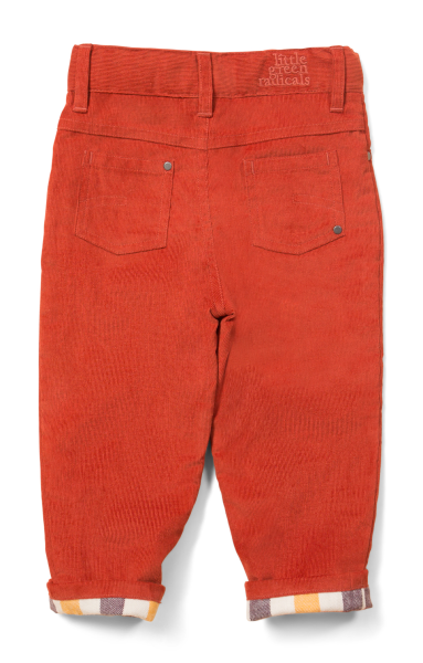 Nur noch Gr. 74/80: Little Green Radicals gefütterte Cord-Hose "Burnt Ochre" (AW22)