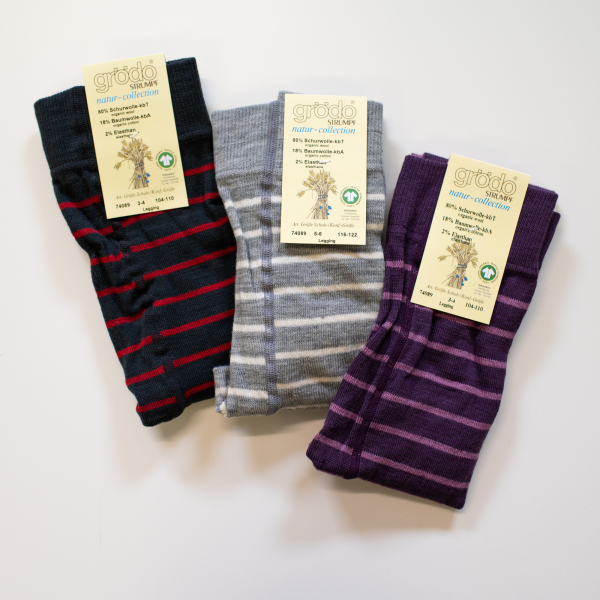 Grödo Kinder Woll-Leggins geringelt, Grössen 92-134
