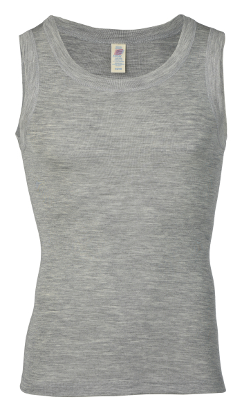 Engel Herren Achselshirt Wolle-Seide, Hellgrau Melange