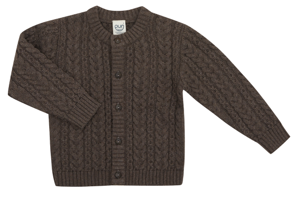 Gr. 86/92: Puri Cardigan Zopfmuster, Farbe: Chocolate