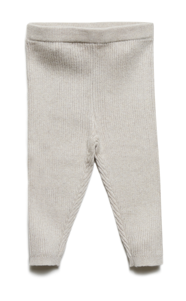 Bis Gr. 86/92: Puri Leggins Baumwolle/Wolle, Oyster Grey