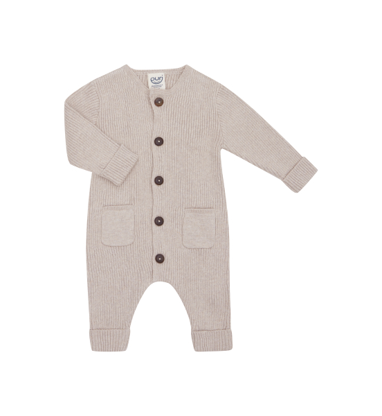 Puri Overall Baumwolle/Wolle, Rippenstrick, Oyster Grey