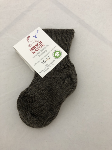 Hirsch Kinder-Stricksocken 100% Wolle (kbT), Grössen 15/17 - 35/36