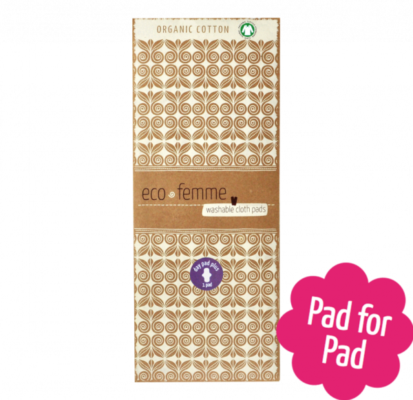 2er-Set EcoFemme Organic - Tagesbinde "Plus" (auch für nachts bei schwacher Blutung)