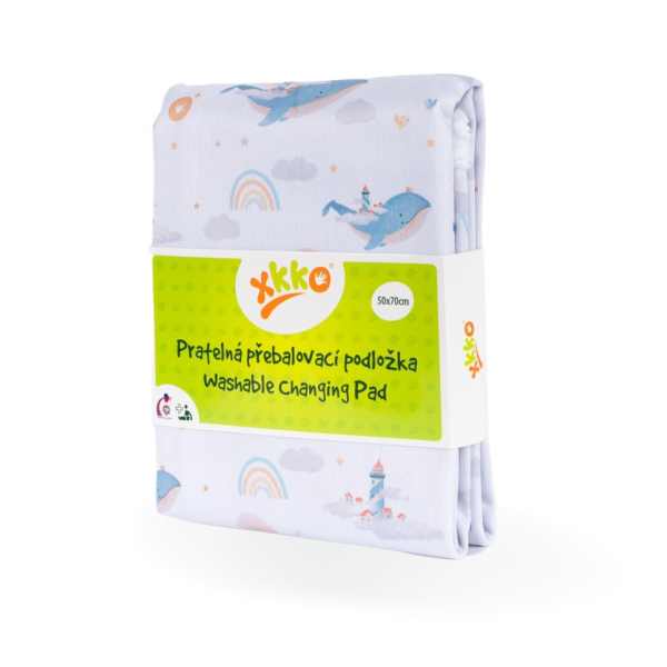 Xkko Wickelunterlage PUL/Bambusviskose "Sky Whale"