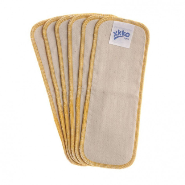 6er-Set Xkko Zusatzeinlagen Grösse S, Bio-Baumwolle (GOTS)